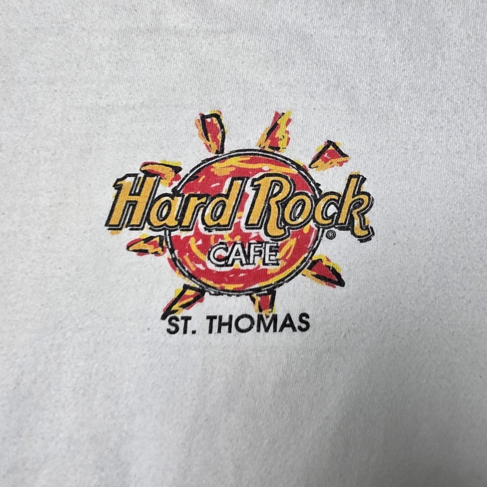Vtg Hard Rock Cafe T Shirt Adult Large St Thomas Made In USA Double Sided HRC L - Picture 8 of 11